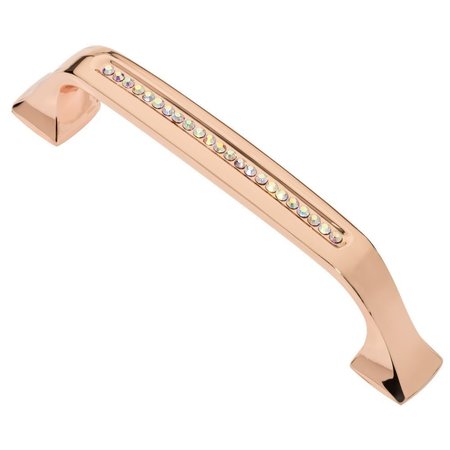 WISDOM STONE Bellissima Cabinet Pull, 96mm 3-3/4in Center to Center, Rose Gold with Multi-Color Crystals 411196RG-MU